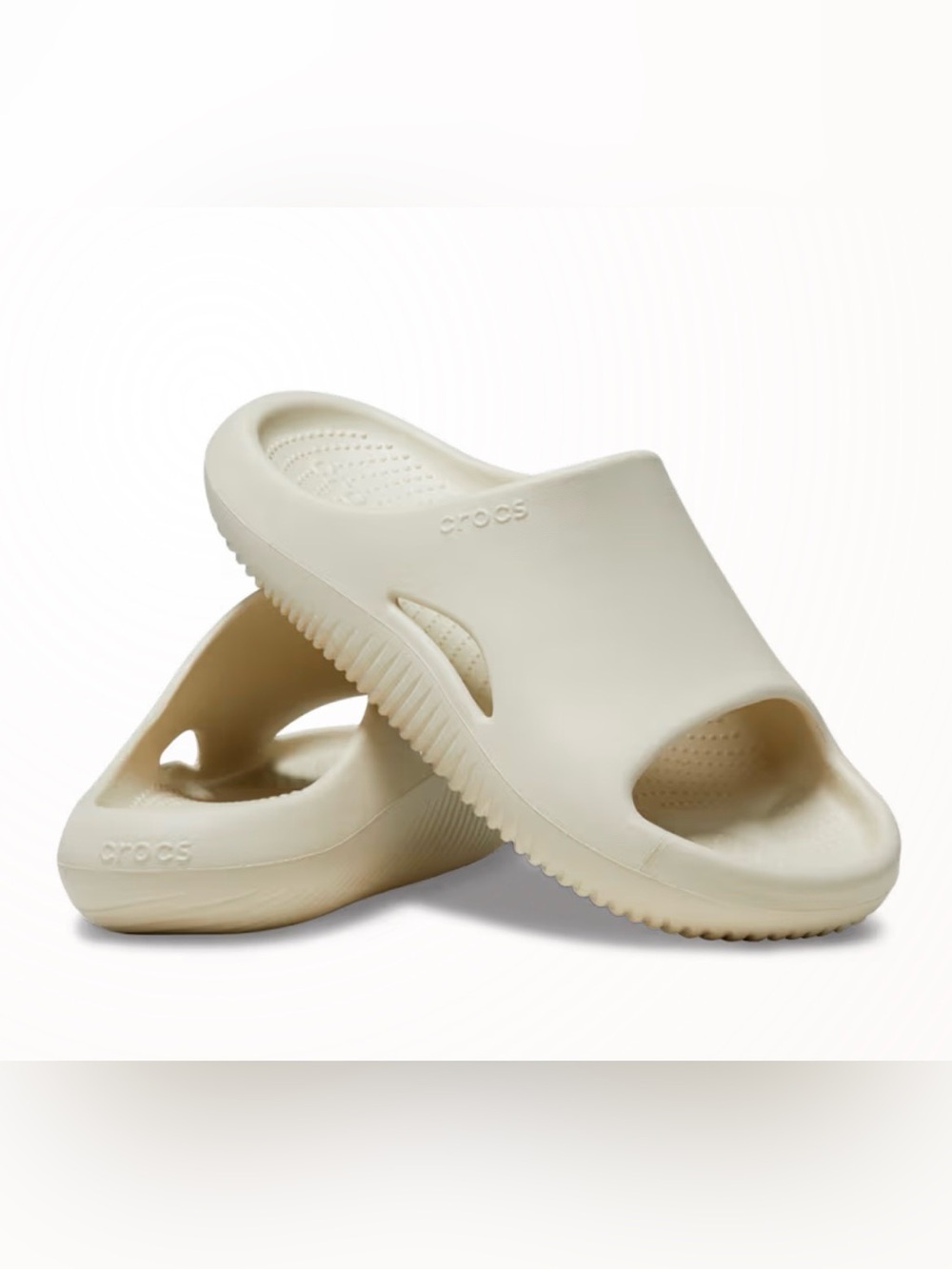 NWT Crocs Mellow Recovery Slides in Bone US 7 Women’s / 5 Men Sandals Slippers